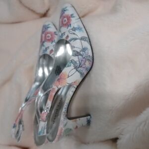 David Tate Floral Slingback Kitten Heels
